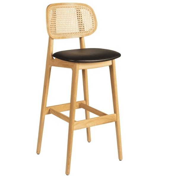 Relish Natural Oak Bar Stools - Vintage Black