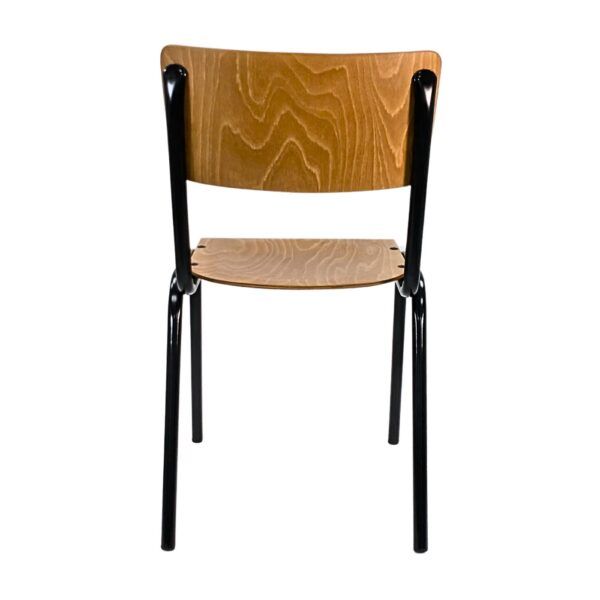 Varsity Oak Stacking Chairs - Back View