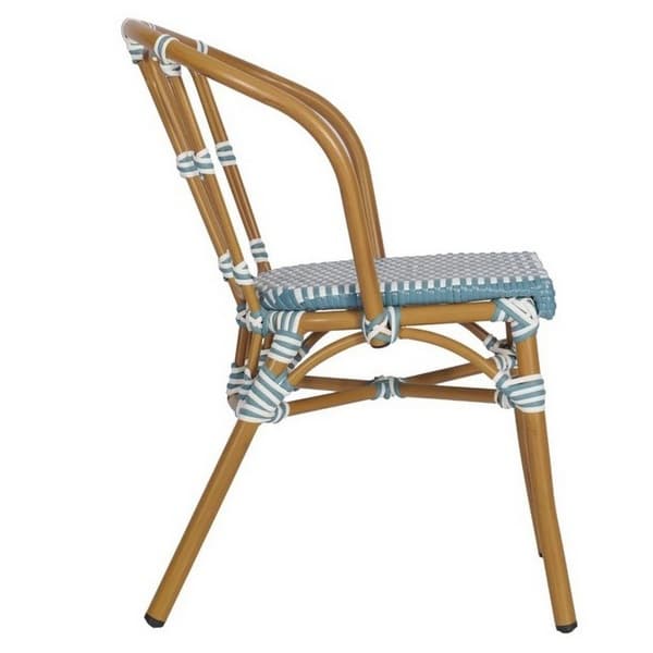 Bordeaux Side Chair - Blue & White - Side View