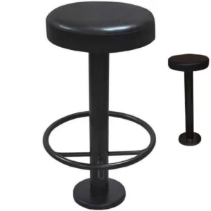 Black Floor Fixed Bar Stools