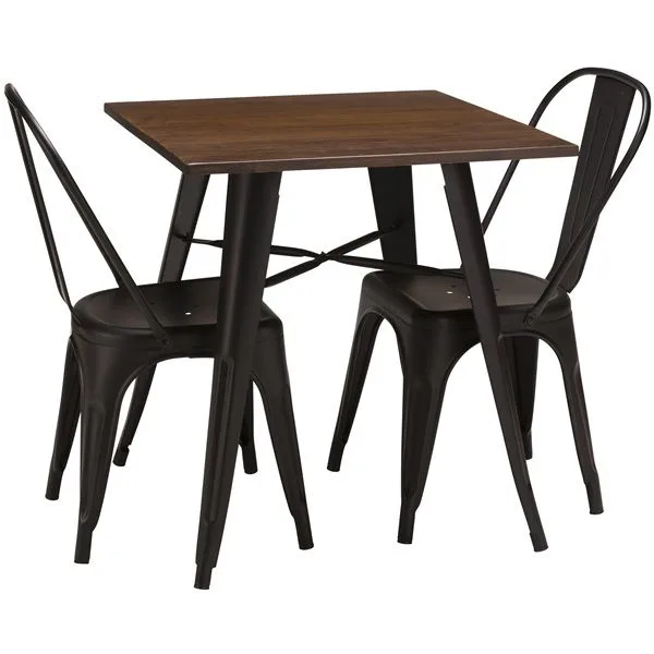 Tolix Style French Metal Chairs with Table