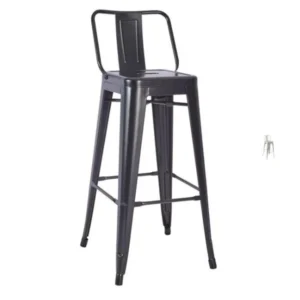 Paris In / Outdoor Metal High Bar Stools With Back