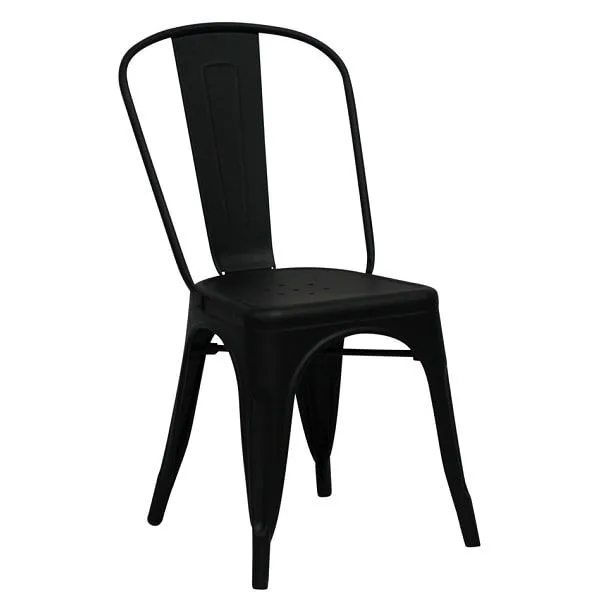 Tolix Style French Metal Chairs - Black