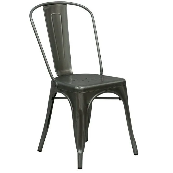Tolix Style French Metal Chairs - Grey